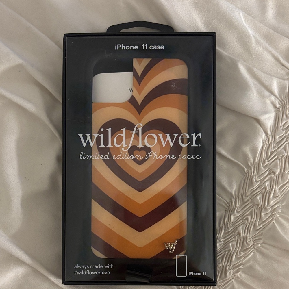 Wildflowers iPhone 11 Case - Brown and Orange Chevron